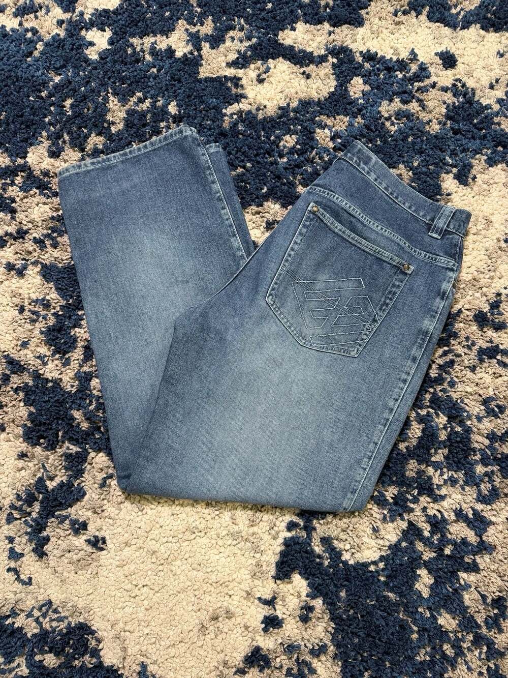 Enyce Men's Baggy Fit Embroidered Logo Denim Jeans Size 36